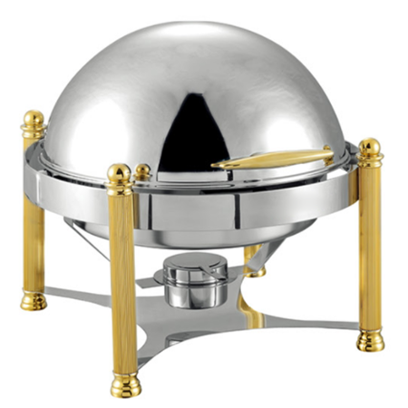 罗马柱圆形不锈钢/镀金自助餐炉/汤炉